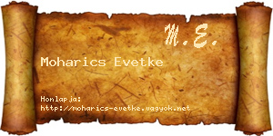 Moharics Evetke névjegykártya